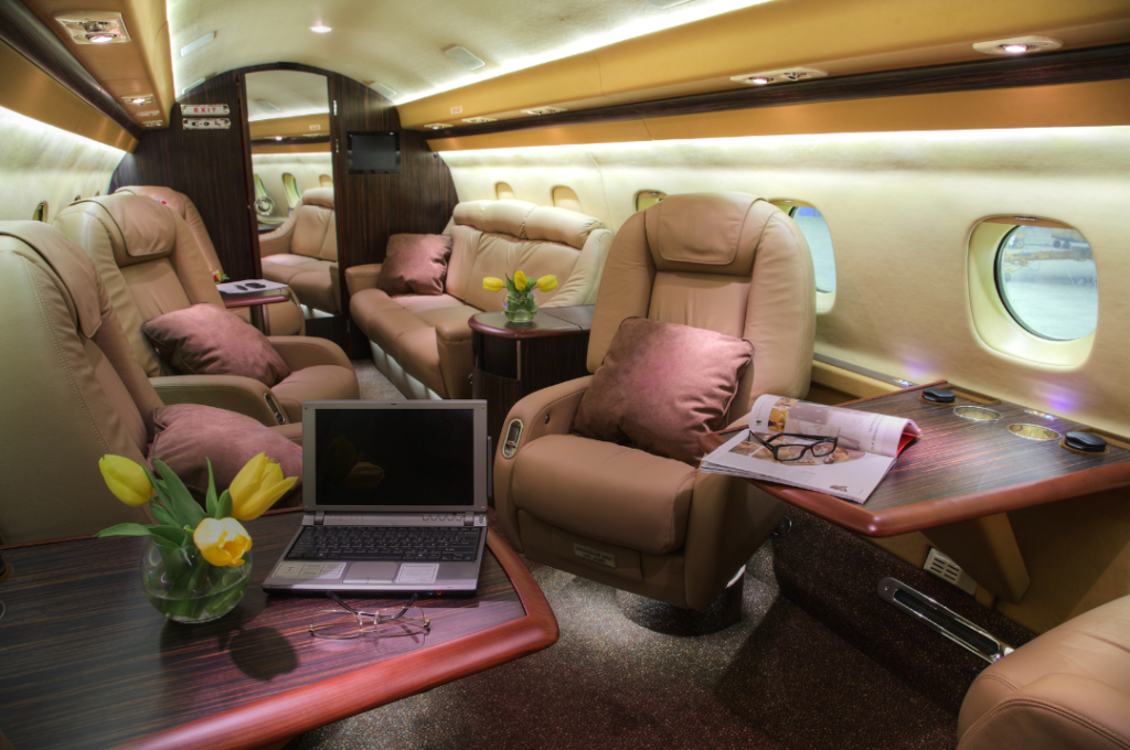 Private jet inside